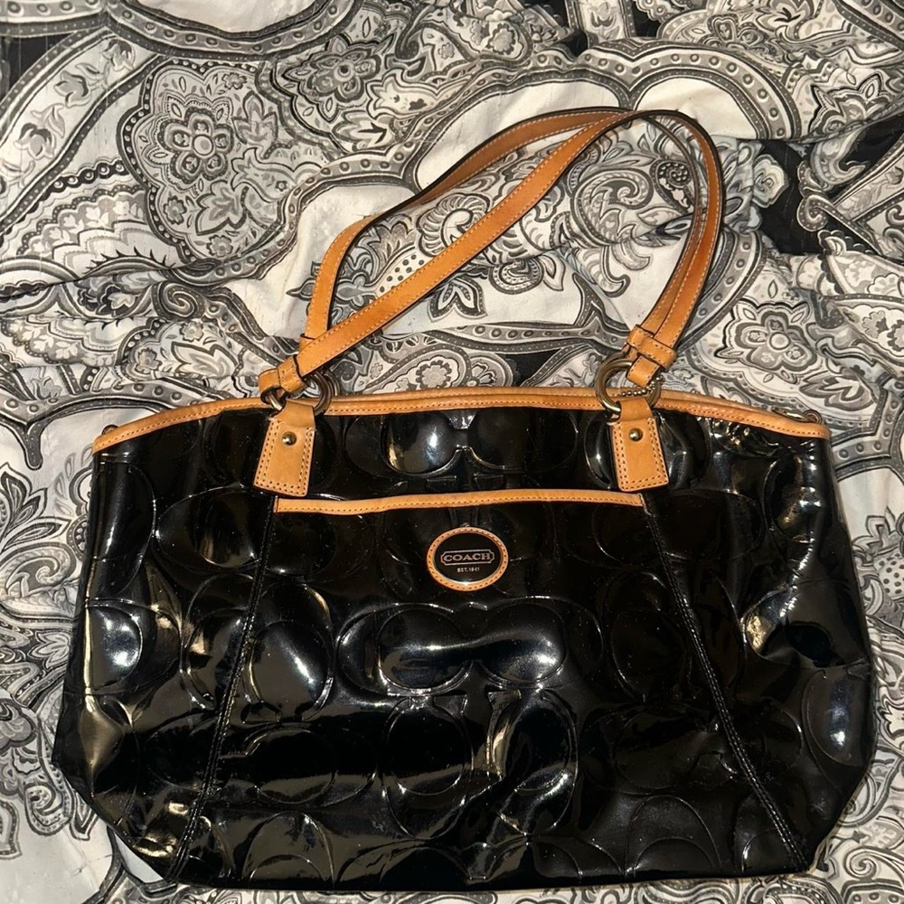 Coach Black and Tan Women's Bag